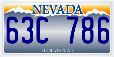 NV license plate 63C786