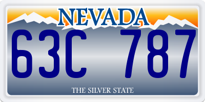 NV license plate 63C787