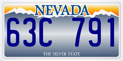 NV license plate 63C791