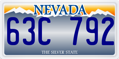 NV license plate 63C792