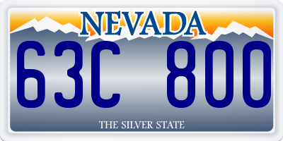 NV license plate 63C800