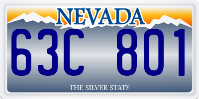 NV license plate 63C801