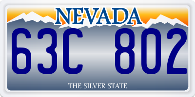 NV license plate 63C802