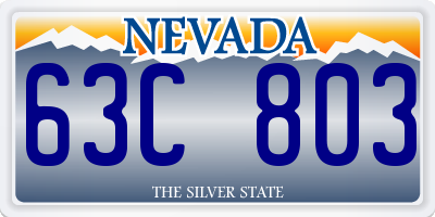 NV license plate 63C803