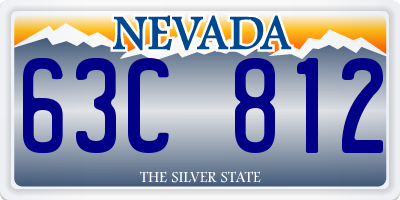 NV license plate 63C812