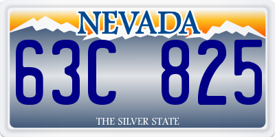 NV license plate 63C825