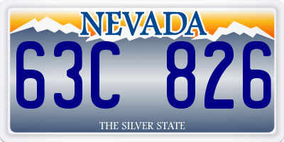 NV license plate 63C826