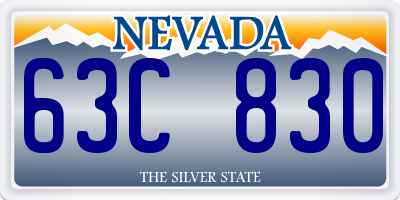 NV license plate 63C830