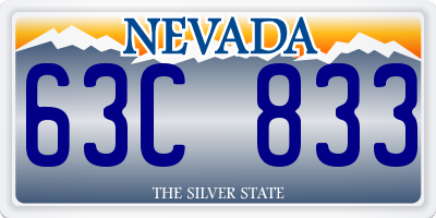NV license plate 63C833