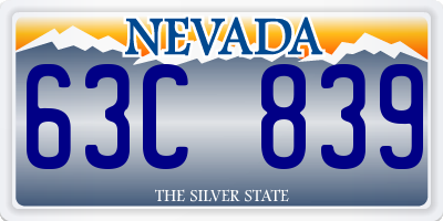 NV license plate 63C839