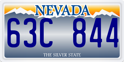 NV license plate 63C844