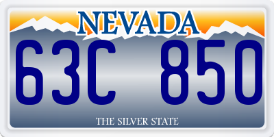 NV license plate 63C850