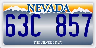 NV license plate 63C857