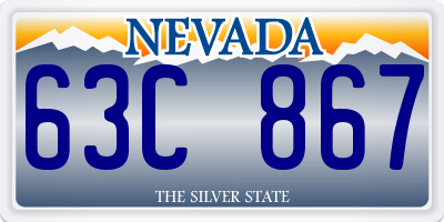 NV license plate 63C867
