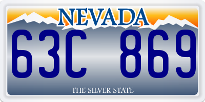NV license plate 63C869