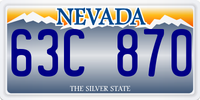 NV license plate 63C870