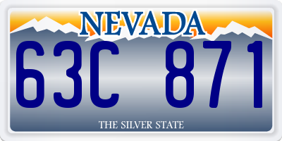 NV license plate 63C871