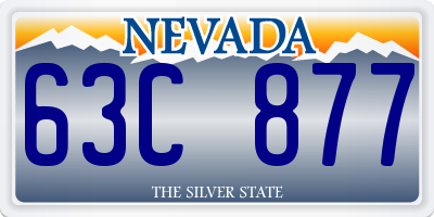 NV license plate 63C877