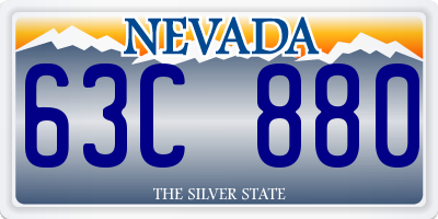 NV license plate 63C880