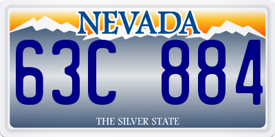 NV license plate 63C884