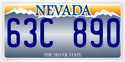 NV license plate 63C890