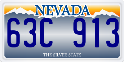 NV license plate 63C913