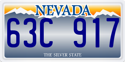 NV license plate 63C917
