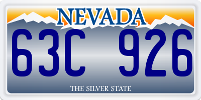 NV license plate 63C926