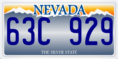 NV license plate 63C929