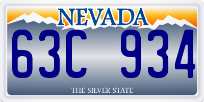NV license plate 63C934