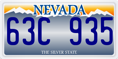 NV license plate 63C935