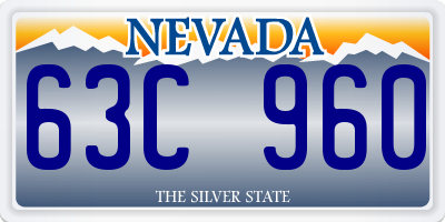 NV license plate 63C960