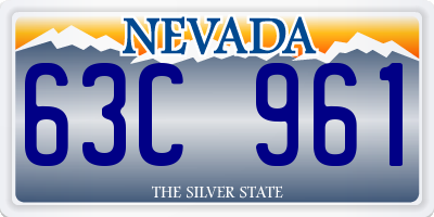 NV license plate 63C961