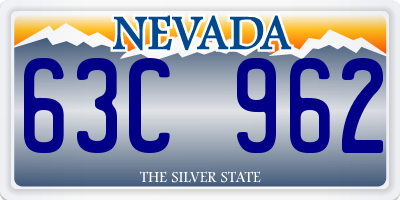 NV license plate 63C962