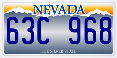 NV license plate 63C968