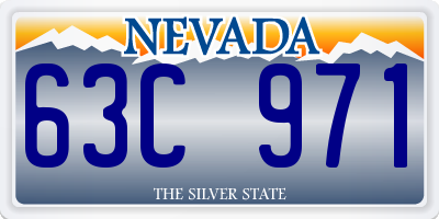NV license plate 63C971