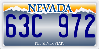 NV license plate 63C972