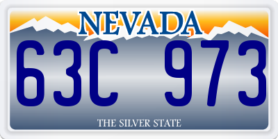 NV license plate 63C973