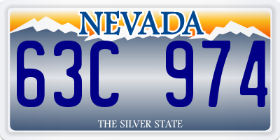 NV license plate 63C974