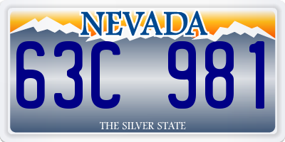 NV license plate 63C981