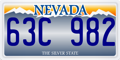 NV license plate 63C982
