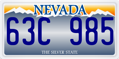 NV license plate 63C985