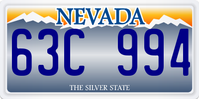 NV license plate 63C994