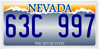 NV license plate 63C997