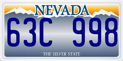 NV license plate 63C998