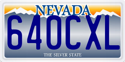 NV license plate 640CXL