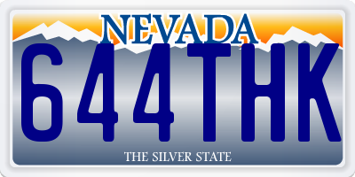NV license plate 644THK
