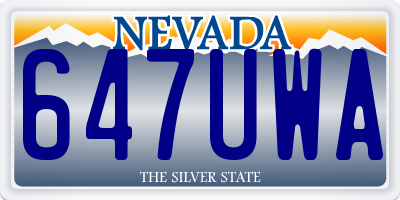 NV license plate 647UWA