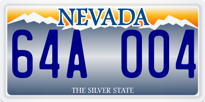 NV license plate 64A004
