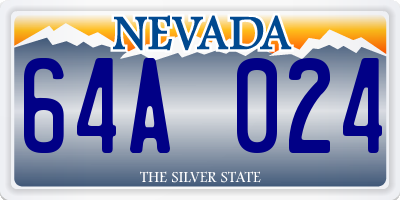 NV license plate 64A024